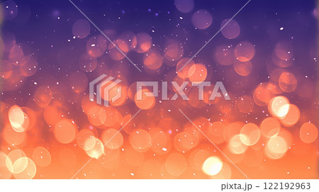 キラキラしたオレンジ色の光と火の粉が舞う背景. 122192963