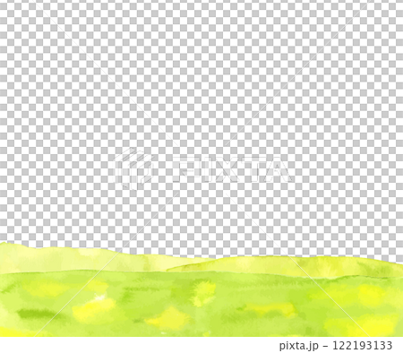 Watercolor green grassland background material 122193133