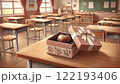 机の上に置かれたチョコレート 122193406