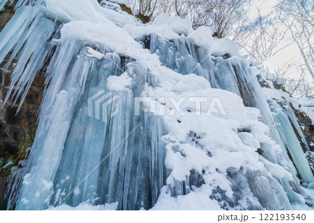 「青森県」奥入瀬渓流氷瀑の自然美　冬 122193540