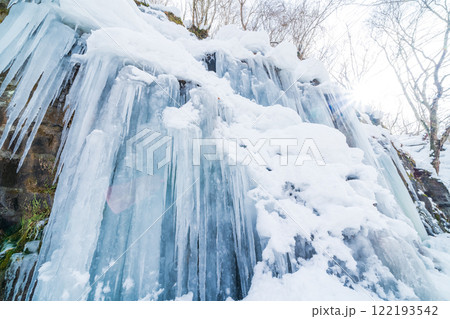 「青森県」奥入瀬渓流氷瀑の自然美 冬 「青森県」奥入瀬渓流氷瀑の自然美 冬 122193542