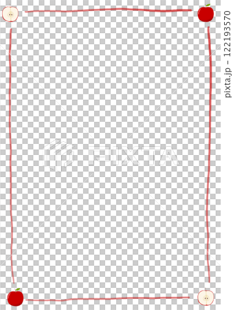 Simple hand-drawn red apple frame Simple hand-drawn red apple frame 122193570