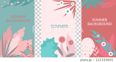 Vector summer set for social media, for greeting cards, prints, aid, background... Vector summer set for social media, for greeting cards, prints, aid, background... 122193605