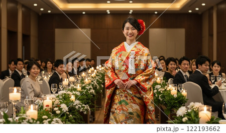 着物　披露宴会場の花嫁 122193662