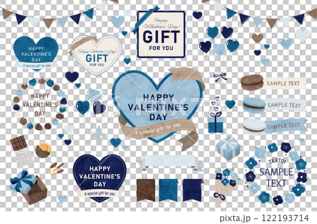 情人節水彩框插畫集、框架、心框 122193714