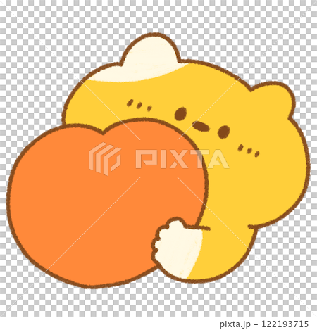 可愛黃貓有心（透明） 122193715