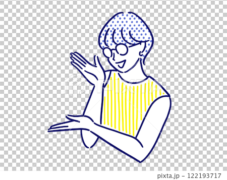 Illustration of a lady to guide Illustration of a lady to guide 122193717