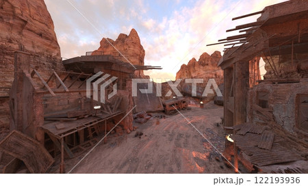 荒廃した街の風景 122193936