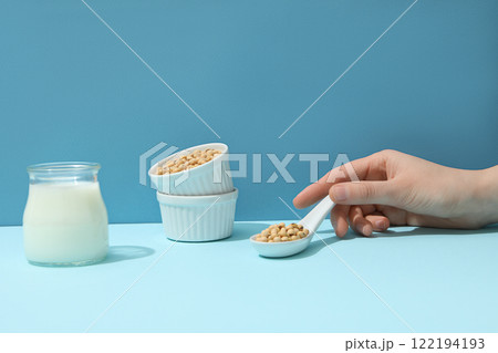 Soy and milk, concept of healthy food and drink 122194193