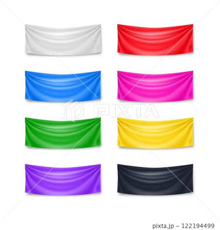Realistic colorful isolated banners set Realistic colorful isolated banners set 122194499