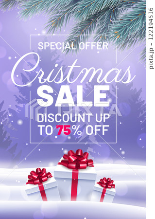 Christmas sale web banner with seasonal decoration Christmas sale web banner with seasonal decoration 122194516
