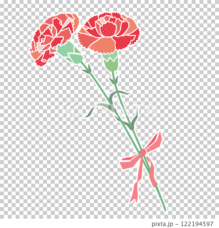 流行康乃馨花束插畫素材 122194597