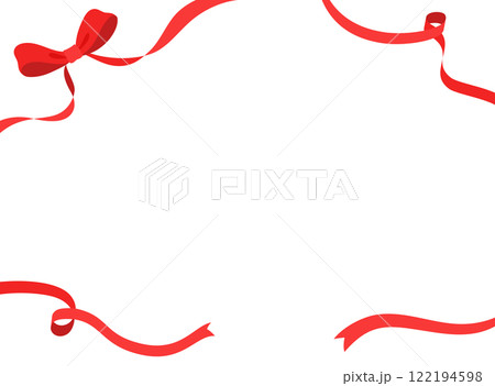 赤いリボンのフレームイラスト 122194598