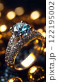 Elegant Silver Ring with Blue Gemstone and Sparkling Diamond Accents 122195002