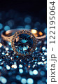 Elegant Silver Ring with Blue Gemstone and Sparkling Diamond Accents 122195064