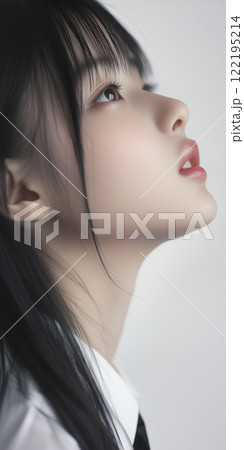 若い日本人女性のポートレートのイラスト素材 [122195214] - PIXTA