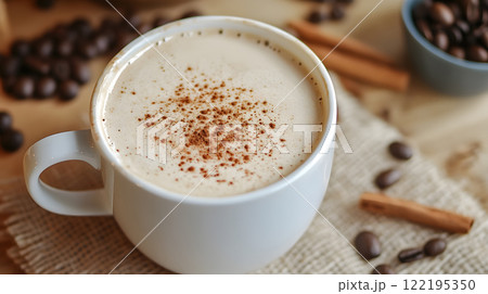 Freshly brewed coffee with a sprinkle of cinnamon 122195350