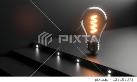 Idea light bulb with rising bars insight leading to growth 122195372