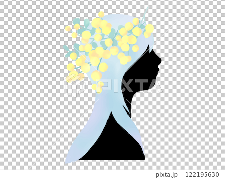 ミモザの花の冠をかぶる人 122195630