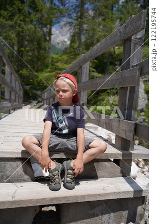Little hiker in a red baseball cap Little hiker in a red baseball cap 122195744