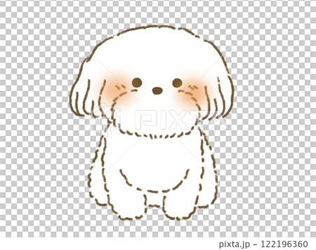 お座りをするマルチーズのイラスト 122196360
