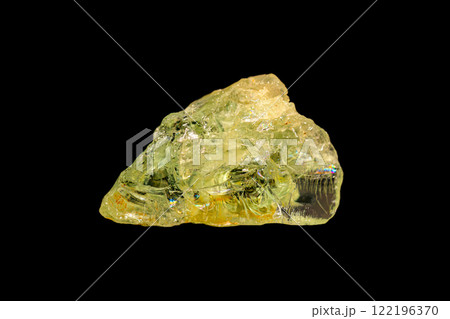 Heliodor gemstone on dark background 122196370