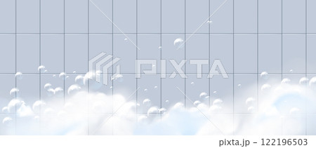 Bathroom wall with foam bubbles 122196503