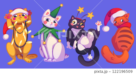 Christmas cats collection of festive felines 122196509