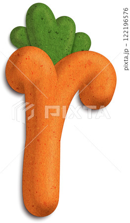3D Carrot Letter r font  colorful letter 122196576