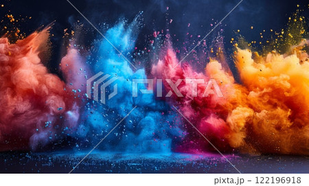 Splashes and streaks of different colors. Holi celebration. Happy Holi , Concept Indian color festival. Splashes and streaks of different colors. Holi celebration. Happy Holi , Concept Indian color festival. 122196918