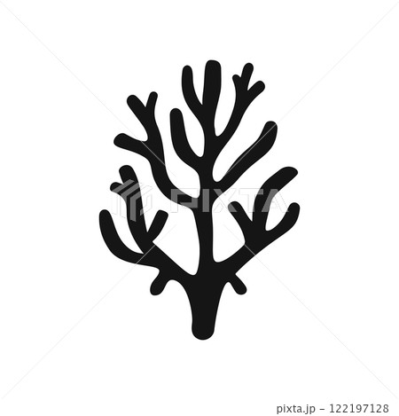 A dark coral silhouette in a flat vector style 122197128