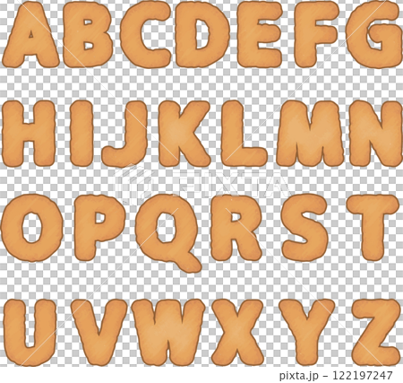 字母形餅乾的插圖集 122197247