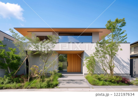 青空と新築住宅「AI生成画像」 122197634