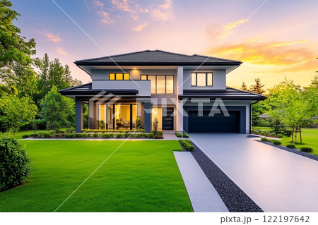 青空と新築住宅「AI生成画像」 122197642