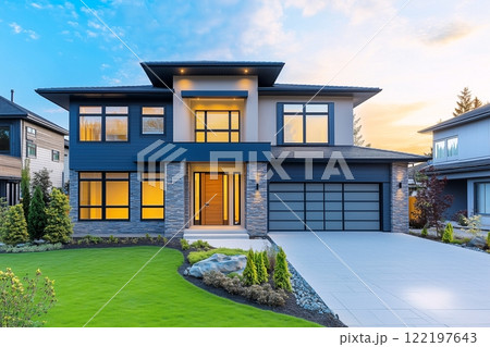 青空と新築住宅「AI生成画像」 122197643