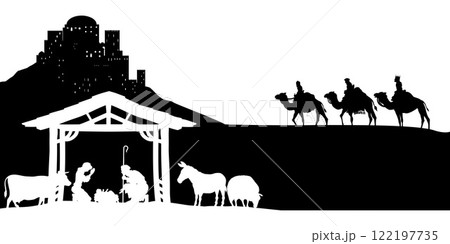 Christmas Nativity Scene Bethlehem Manger Wise Men Christmas Nativity Scene Bethlehem Manger Wise Men 122197735