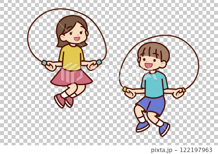縄跳びをする子供たち 122197963