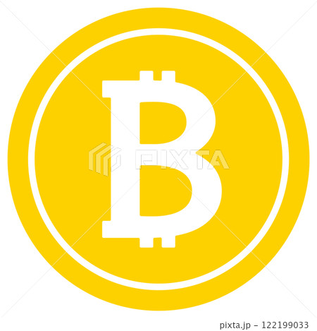 ビットコインのアイコンイラスト　黄色 122199033