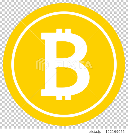 ビットコインのアイコンイラスト　黄色 122199033