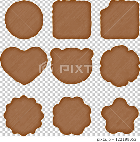 Chocolate cut-out cookie illustration set 122199052