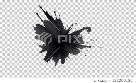 Abstract black ink splash explosion on black...-插圖素材 [122200186] - PIXTA圖庫