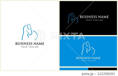 line art horse logo design 122200201