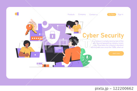 Safety Internet Day concept. Online security awareness showcased with diverse users and digital protection elements. Safe browsing, data encryption, secure network access. Vector illustration. Safety Internet Day concept. Online security awareness showcased with diverse users and digital protection elements. Safe browsing, data encryption, secure network access. Vector illustration. 122200662