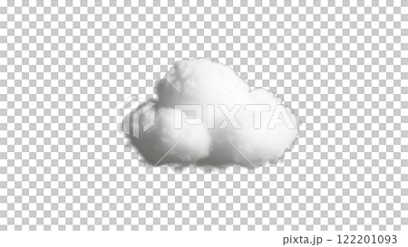 a fluffy, white cloud against a dark X gray background. The cloud have a textured appearance, creating a sense of depth and movement 122201093