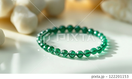 エメラルドのビーズブレスレット エメラルドのビーズブレスレット 122201153