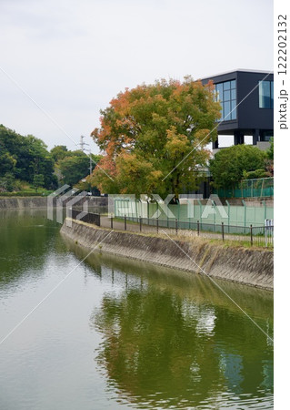秋の新池の風景（西宮市高座町） 122202132
