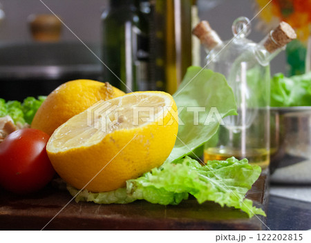 Lemons and seasonings for a healthy meal Lemons and seasonings for a healthy meal 122202815