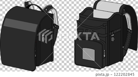 書包黑色粉紅開合套裝服裝模板線描 122202845