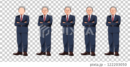 Set of businessmen with folded arms Set of businessmen with folded arms 122203050