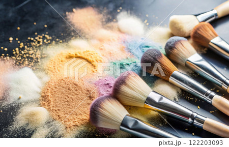 The palette of beauty, makeup brushes affect the quality of your image The palette of beauty, makeup brushes affect the quality of your image 122203093